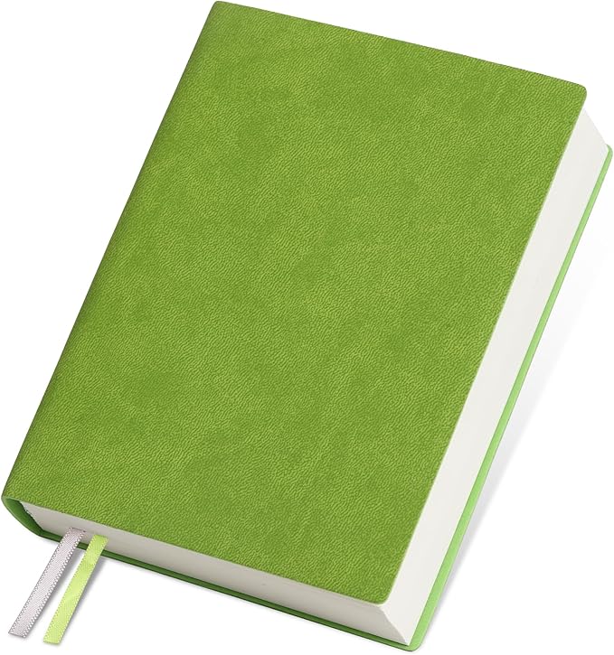 DreamDove Thick Blank Journal Notebook 400Pages Hardcover Sketch Book Notebook Blank Journal Unlined No Lines Soft Leather Cover A6 (3.9 × 5.5) Journal Leather Notepad Drawing Book Memo Writing Sketch Pad Diary Notebook (Green-400 Page)