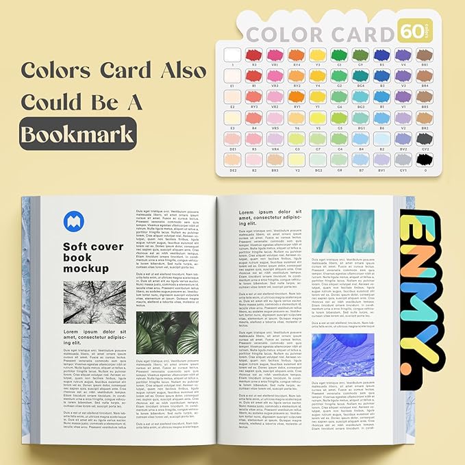 ENMY 60 Colors Acrylic Paint Markers, Direct Liquid Acrylic Paint Marker Pen, Fabric Markers for Textile, Canvas, Rock, Glass, Wood, Paper, DIY, Acrylic Coloring Pens for DIY Craft Supplies