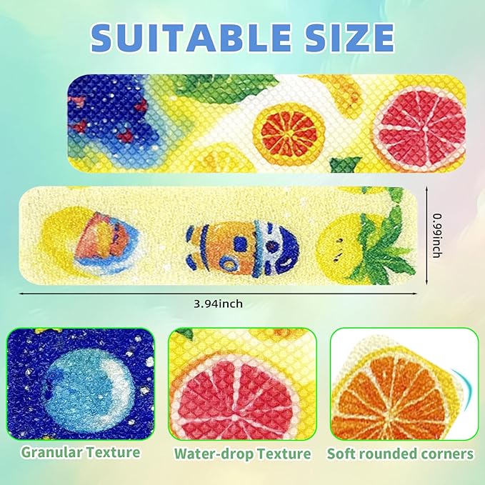 90PCS Sensory Stickers – 2 Textured Surface, Storage Box Included – Sensory & Calming Strips for Office, Classroom Desk, Teachers, Adult Stickers for Anxiety Relief, Stress (Cartoon)
