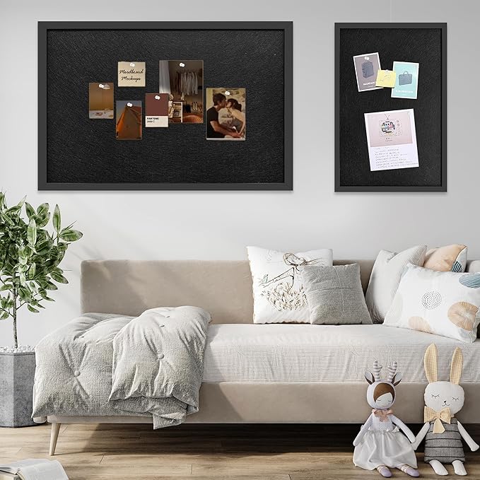 12x16 Inch (2-Pack) Cork Board for Wall Hanging with Linen, Bulletin Board with Push Pins, Mounted Memo Message Board for Home Office Decor, Dorm Room Essentials, Classroom Organization