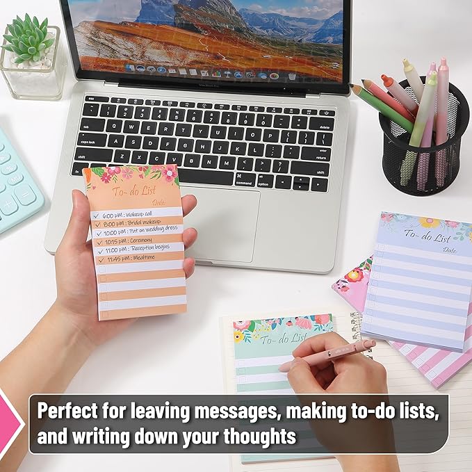 Mr. Pen To Do List Sticky Notes, 4" x 6", 200 Sheets, Floral Style, To Do List Notepad