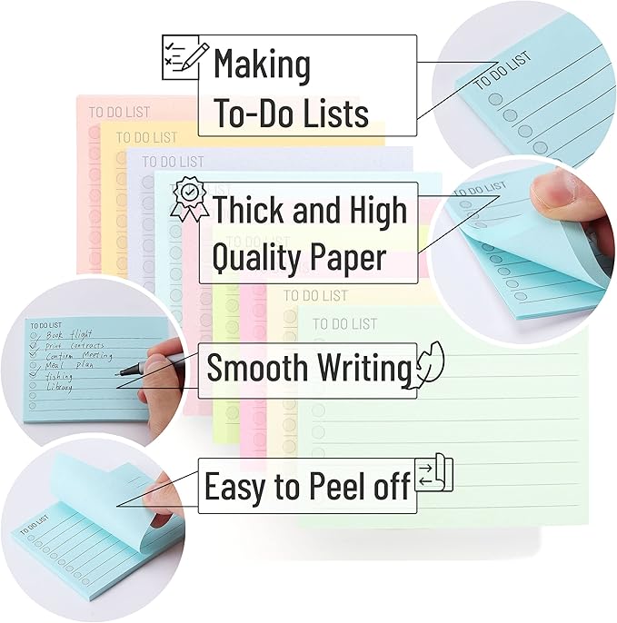Mr. Pen- Assorted Color 4"x3" Lined Sticky Notes, 360 Sheets, 9 Pads, Perfect for Organization, Note-taking, Task Management, Home/Office Use