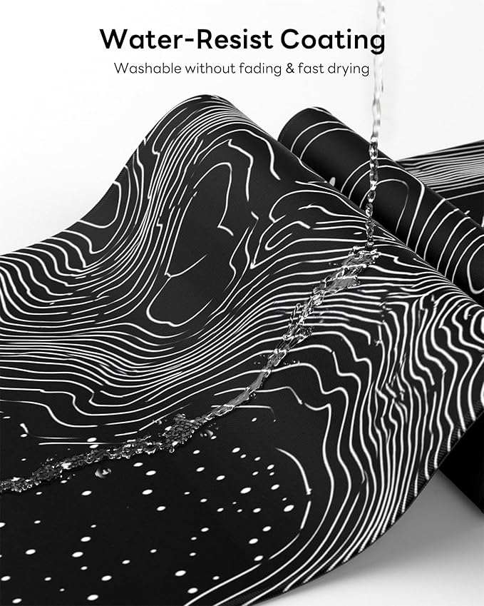 XL Gaming Mouse Pad, 31.5x17.5'' Large Desk Mat with Anti-Slip Rubber Base & Stitched Edges for Gaming, Office, Home - Linear Map
