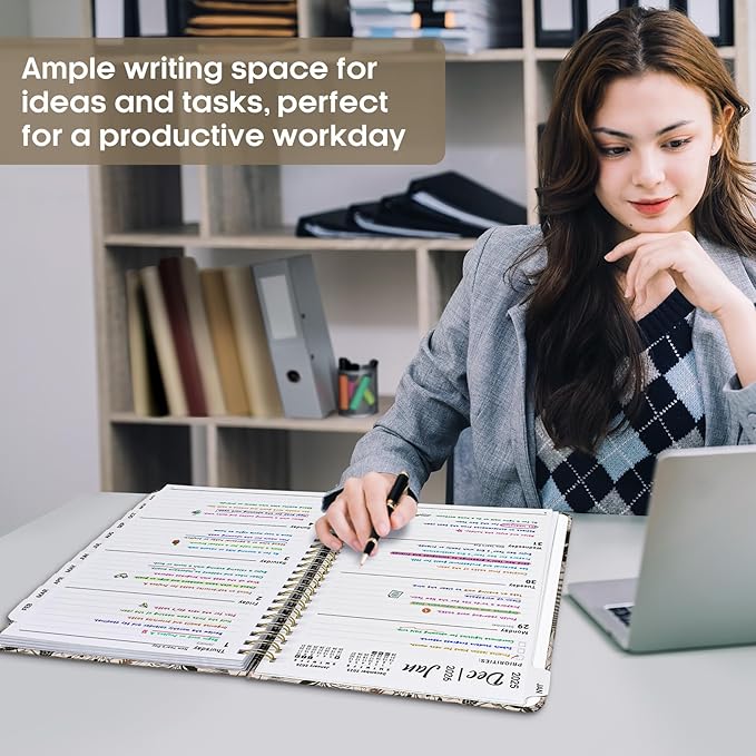 2026 Planner, Weekly and Monthly Calendar Planner Book, January 2026 - December 2026, Hardcover Spiral Planner with Monthly Tabs, Notes Pages, Perfect for Women & Men, A4 (8.5" x 11") - Owl