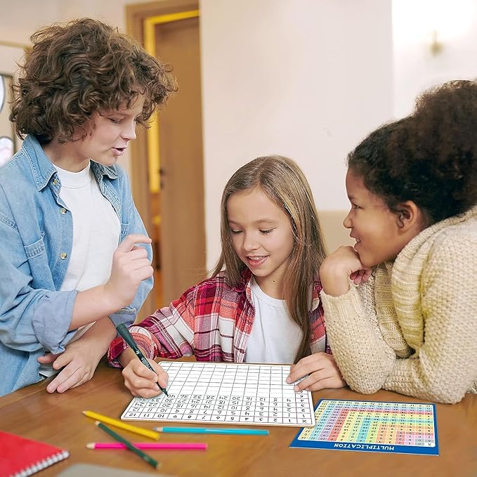 SCRIBBLEDO 11" x 14" Dry Erase Multiplication Chart Whiteboard Multiplication Table Double Sided Times Table Math Manipulatives White Board for Classroom Home Mini Lapboard All Ages
