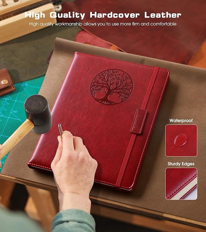 Lined Journal Notebook for Women Men,256 Pages B5 Large Hardcover Leather Journals for Writing,Travel,Business,Work & School,College Ruled Notebooks for Note Taking,Diary Notepad 7.8"×10.2"