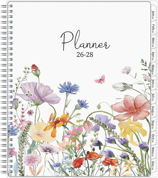 Monthly Planner 2026-2028, 36 Months Calendar Planner 2026-2028 from Jan 2026 – Dec 2028, 8.5'' x 11'' with Ruled Spread, Flexible Cover, Spiral Wirebound, Pocket, Coated Tabs, Notes ＆ Habit Tracker