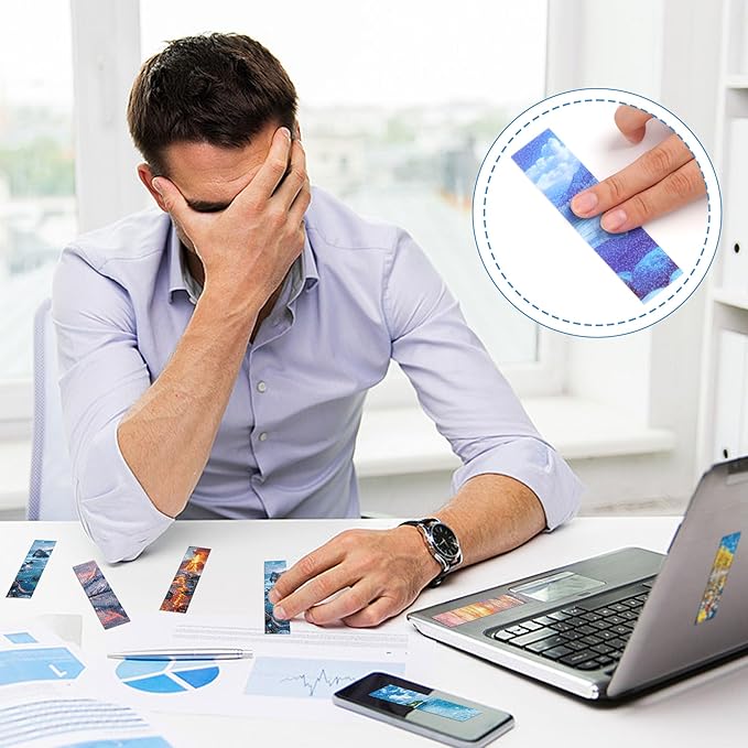 50PCS Calm Stickers for Anxiety Sensory Stickers for Relieve Adults Kids Teens Fidgets Stress Office&Classroom Supplies Anxiety Relief Items with Tactile Textured Surface Patterns(Mountain)