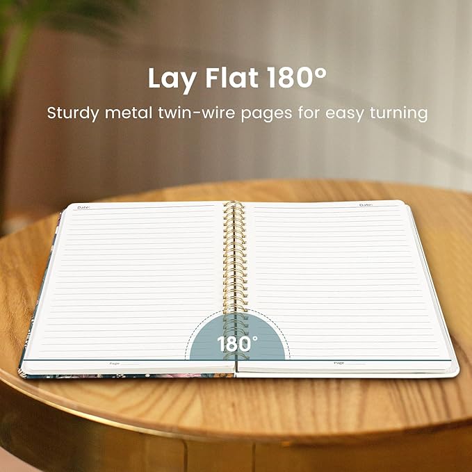Taja Spiral Journal Notebook for Women, Pretty Hardcover Lined Notebook for Work & Note Taking, Aesthetic Cute Journal for Writing, 140 Pages, 5.8"x8.3", Vivid Mushroom