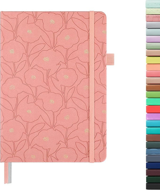 &And Per Se Lined Journal Notebook for Women&Men with Pattern, 160 Pages 100GSM Thick Paper, A5 Hardcover Journals for Writing, Valentine's Day Gift Journal for Her (1 Pack, Peach Pink)