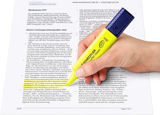 STAEDTLER 364 WP4 Textsurfer Classic Highlighter - Assorted Colours (Pack of 4)