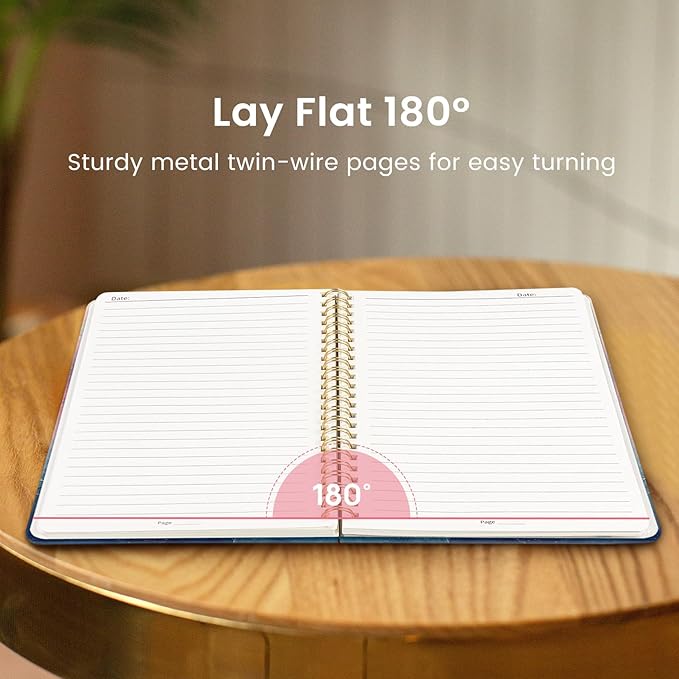 Taja Lined Spiral Notebook Journal for Women A5(5.8" × 8.3"), Cute Hardcover Notebook for Work, School & Note Taking, Pretty College Ruled Journal for Writing, 140 Pages, Sunset
