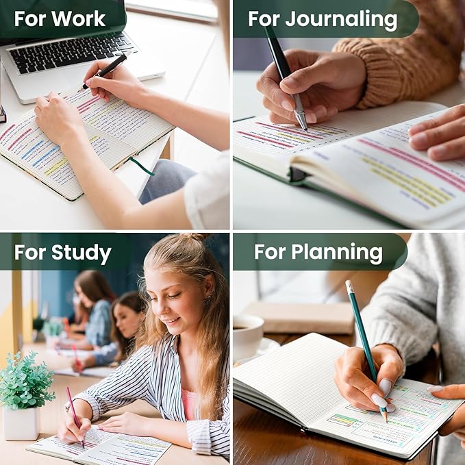 Taja Graph Journal Notebook for Women & Men, Hardcover Leather Journal for Writing, A5 Graph Paper Notebook for Planning & Tracking, Perfect for Office School Home Supplies, Butterfly