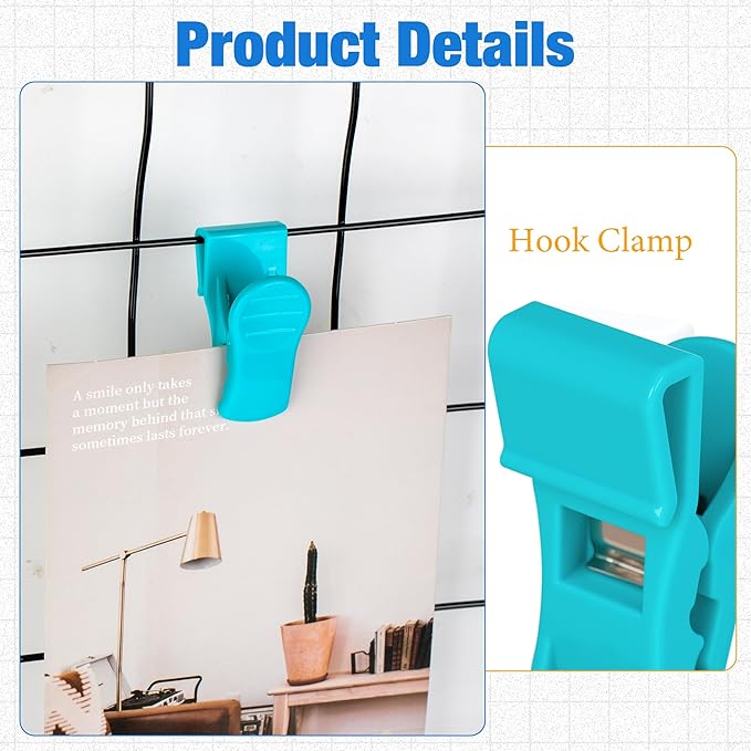 Starry 25 PCS Grid Wall Clips, Colorful Gridwall Sign Holder, Multifunctional Plastic Display Sign Holder Panel Clips for Home, Retail, Workspace Organization & Displays