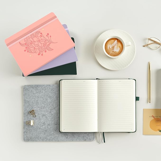 &And Per Se Lined Journal Notebook for Women&Men with Pattern, 365 Pages, 5.7'' x 8'' 100GSM Thick Paper, A5 Journals for Writing, Valentine's Day Gift Journal for Her (Blush)