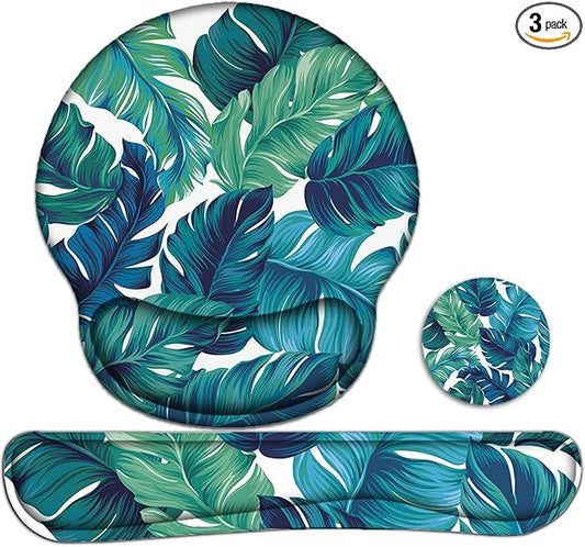 Lateefah Mouse Pad with Wrist Rest, 3-in-1 Gaming Mouse Pad, Keyboard Wrist Rest, Ergonomic Memory Foam Mousepad with Wrist Support for Computer Keyboard