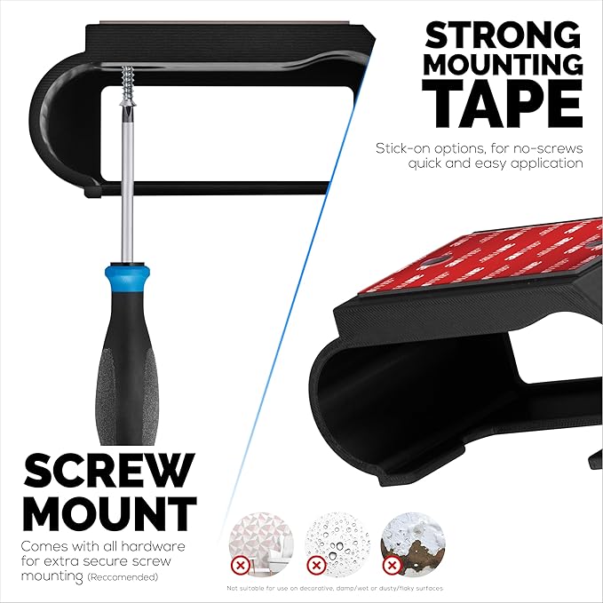 BRAINWAVZ Under Desk Mount for SteelSeries Arctis Nova Pro Wireless Base Station – Secure Fit, Easy Install with Screws or VHB Tape – Clean, Organized Gaming Setup (UM01)