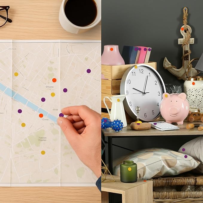ChromaLabel 1/4 Inch Circle Sticker Labels, Easy to Write on Sticker Dots with Handy Dispenser, Round Color Coding Labels - 1000 Sticky Dots, Purple Stickers