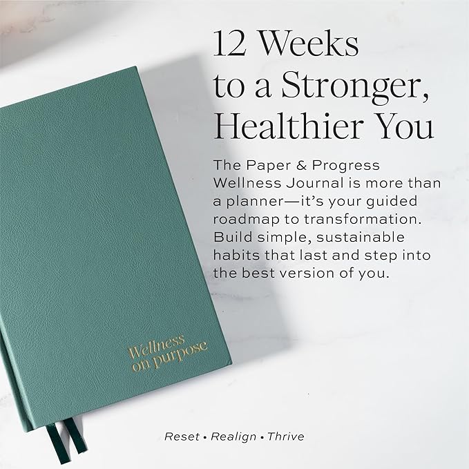 Paper & Progress Wellness Journal – 12-Week Fitness & Self Care Journal for Women | Daily Habit Tracker, Meal Planner, Workout Log, Weekly Reflections & Mindset Coaching Prompts