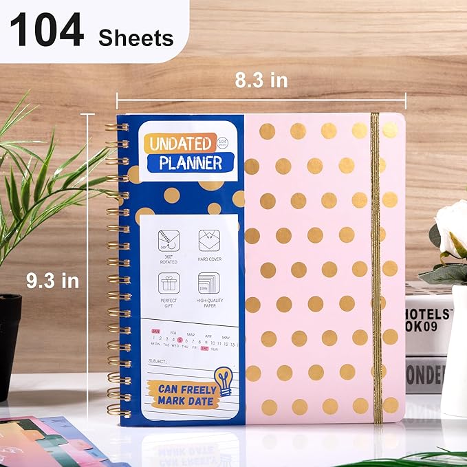 FLYING EAGLE Undated Work Planner Aesthetic Meeting Notebook for Work, Meeting Notes with Dividers Perfect Square Notebook for Women, Pink