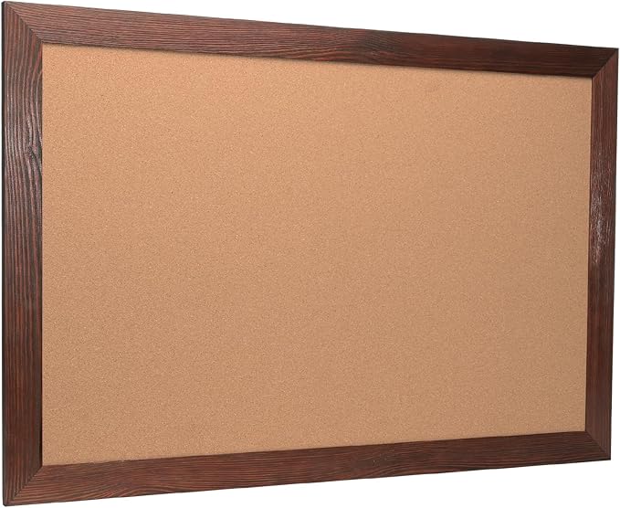 Excello Global Products 24" x 36" Rustic Wood Frame Corkboard