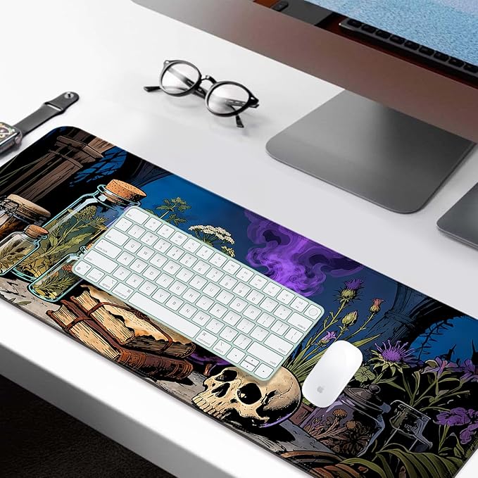 XL Large Desk Mat, Extended Long Desk Pad for Gaming and Office, Non-Slip Rubber Base, Comfortable Mouse Pad Surface, 31.5x11.8 in (H14)