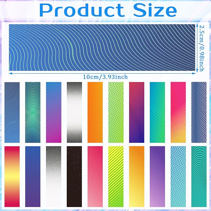 Crtiin 100 Pcs Sensory Strips Anxiety Calm Mindfulness Stickers Fidget Stress Breathing Sensory Sticker Different Textures Rough Tactile Tape for Mental Health Adults Desk Anxiety Relief(Bright)