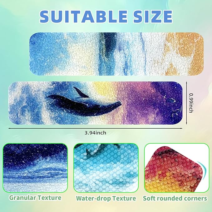 90PCS Sensory Stickers – 2 Textured Surface, Storage Box Included – Sensory & Calming Strips for Office, Classroom Desk, Teachers, Adult Stickers for Anxiety Relief, Stress (Ocean)