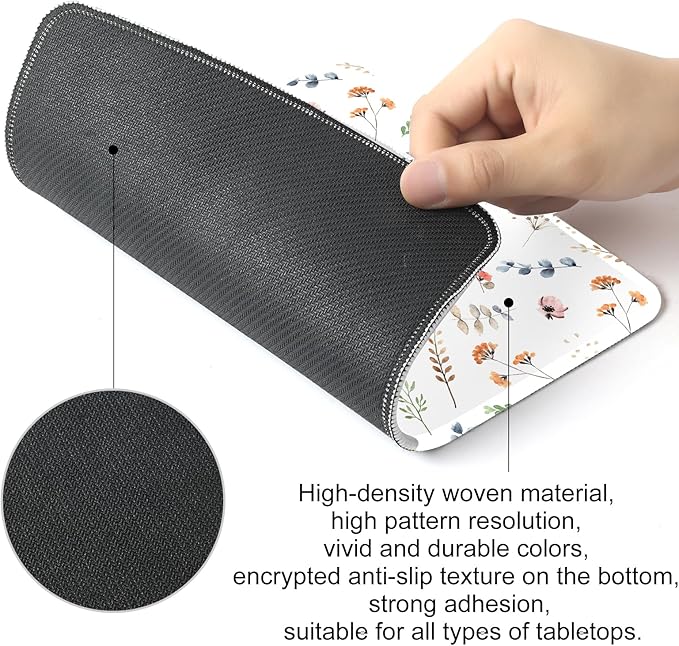Flower Square Mouse Pad,Non-Slip Rubber Base Mouse Pad,Home Office Decoration Desktop Accessory,Laptop Mouse Pad for Office Laptops,9.4x7.8x0.12inch 8