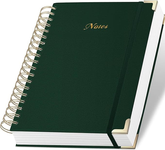 Spiral Notebook Journal, 328 Pages Linen Hardcover College Ruled Notebook, Lined Thick Journals for Women Men, B5 Thick Spiral Journal for Writing, 100GSM Paper, Cute Notebooks for Work School