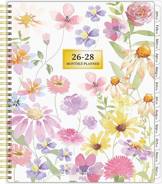Monthly Planner 2026-2028, 36 Months Calendar Planner 2026-2028 from Jan 2026 – Dec 2028, 8.5'' x 11'' with Ruled Spread, Flexible Cover, Spiral Wirebound, Pocket, Coated Tabs, Notes ＆ Habit Tracker