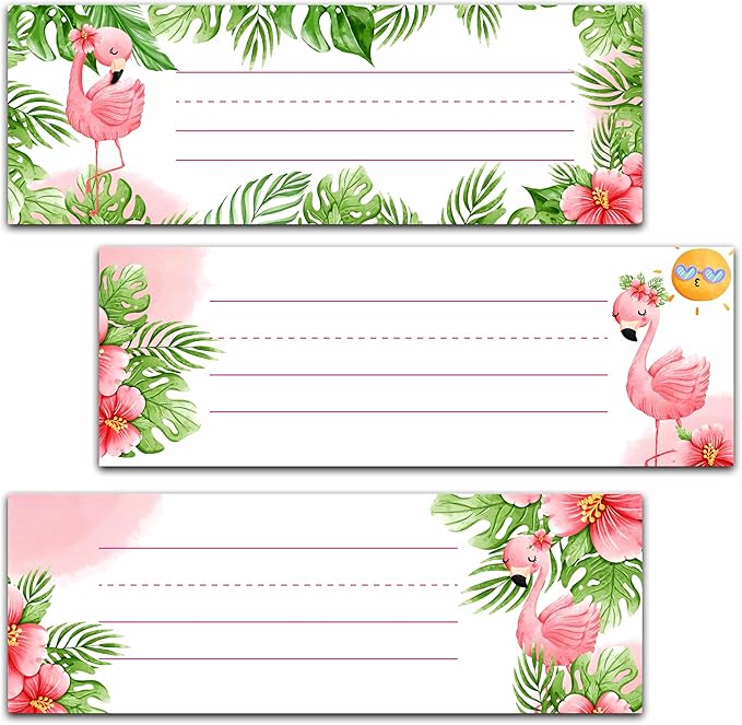 30 Name Tags for Classroom, Summer Flamingo Desk Name Tags, Students Name Plates for Kindergarten Classroom School, Tropical Name Labels Teaching Supplies, Back to School Classroom Decor -A05