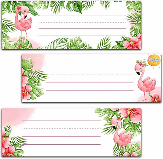 30 Name Tags for Classroom, Summer Flamingo Desk Name Tags, Students Name Plates for Kindergarten Classroom School, Tropical Name Labels Teaching Supplies, Back to School Classroom Decor -A05