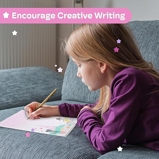 Stationery Set for Girls by Jewelkeeper - Unicorn Writing Kit - Colorful Stationary Set with Paper, Envelopes, and Stickers - Suitable for Creative Kids and Pen Pals