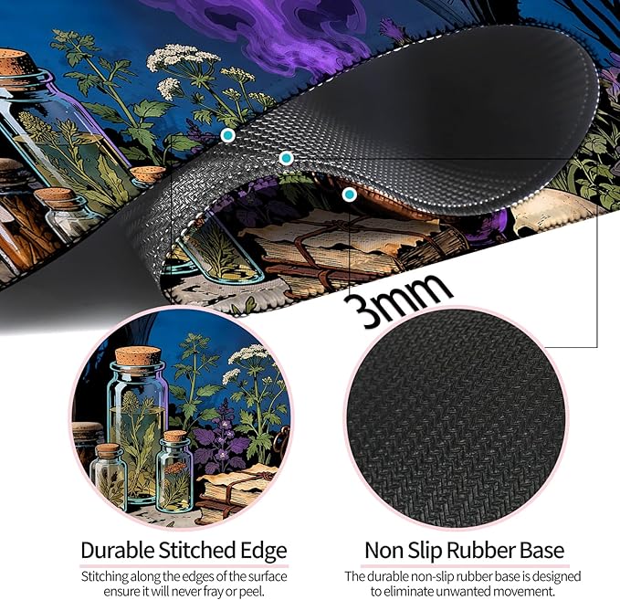 XL Large Desk Mat, Extended Long Desk Pad for Gaming and Office, Non-Slip Rubber Base, Comfortable Mouse Pad Surface, 31.5x11.8 in (H14)
