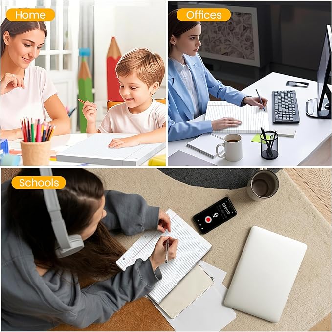 2-Pack White Loose Leaf Paper 260 Sheets Filler Paper 8 * 10.5 College Ruled 3-Hole Punched for 3-Ring Binders Notebook Lined 8" x 10.5"