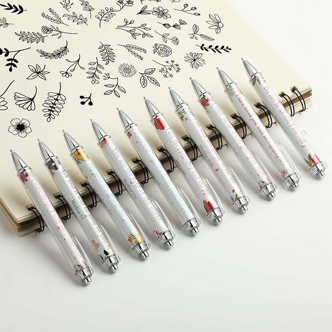 Mr. Pen- Christian Pen Set, 50 Pack, Black Ink, Floral, Bible Verse Pens Bulk, Ballpoint No Bleed Through