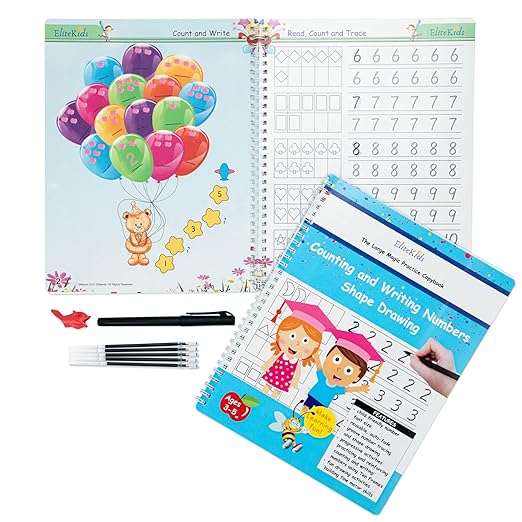 Magic Grooved Writing Practice for Kids, Preschool Learning Activities Tracing Books for Ages 3-5, 6-8, Reusable Grooved Handwriting Practice for kids 5-7,Gifts for 5 Year Old Boy and Girls(8.7×6.9in)