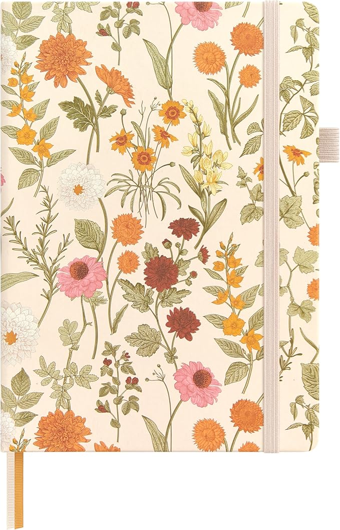 &And Per Se Lined Journal Notebook for Women&Men with Pattern, 160 Pages 100GSM Thick Paper, A5 Hardcover Journals for Writing, Valentine's Day Gift Journal for Her (Wild Flowers)