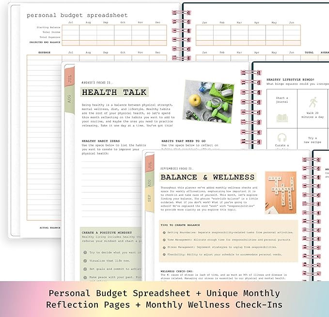 Blue Sky WAAV 2026-2027 Weekly and Monthly Academic Year Planner Calendar, July 2026 - June 2027, 7" x 9", Flexible Cover, Wirebound, Laminated Tabs, Storage Pocket, Includes 20 Extra Notes Pages, Callisto