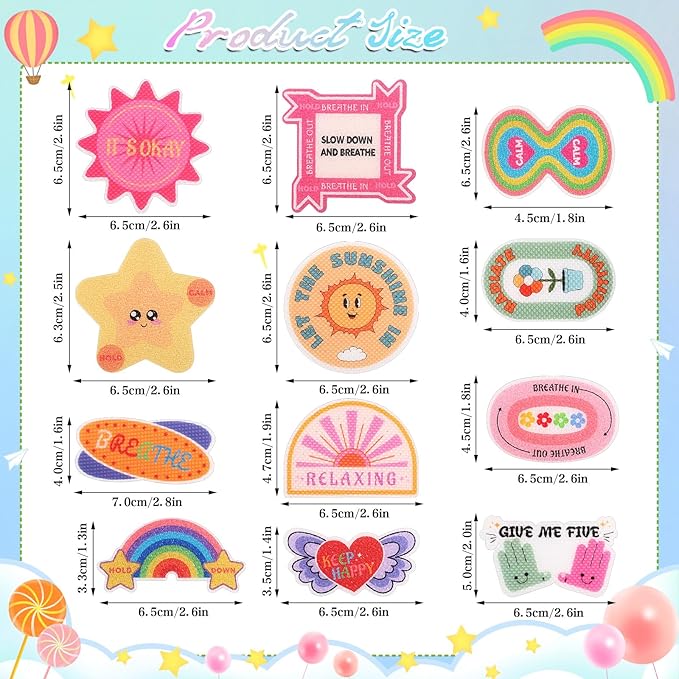 Needbrock 60 Pcs Anxiety Sensory Textured Stickers, Reusable Adhesive Mindfulness Fidget Calming Breathing Stickers for Adults & Teens Relieve Stress, Pink, Purple