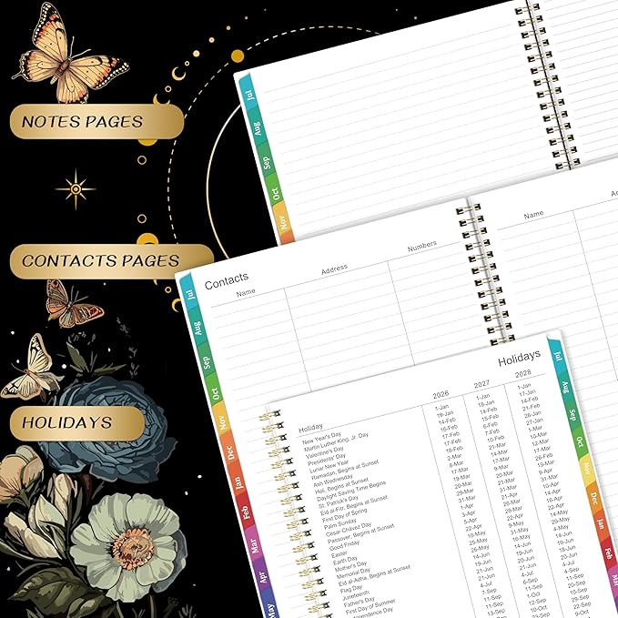 Planner 2026-2027 - Academic Planner, July 2026 - June 2027, 9" x 11", 2026-2027 Planner Weekly and Monthly, Colorful Tabs, Back Pocket, Perfect Daily Organizer - Butterfly