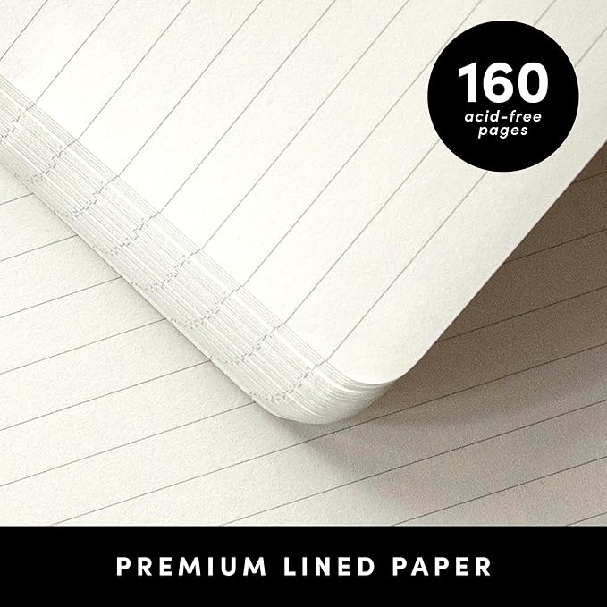PAPERAGE Lined Pocket Journal Notebook, 2 Pack, (Lavender), 160 Pages, Small Notebook, 3.6 inches x 5.6 inches - 100 GSM Thick Paper, Hardcover