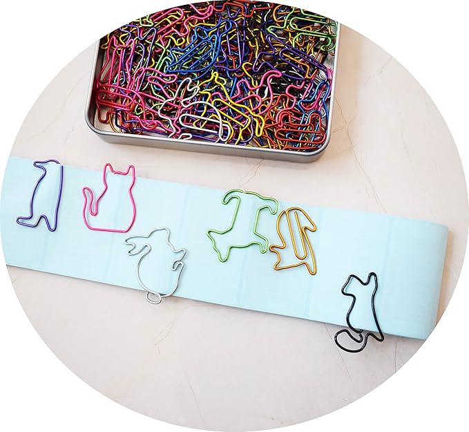 Cute Paper Clips Animal Shaped Paperclips, Fun Office Desk Accessories 100 PCS
