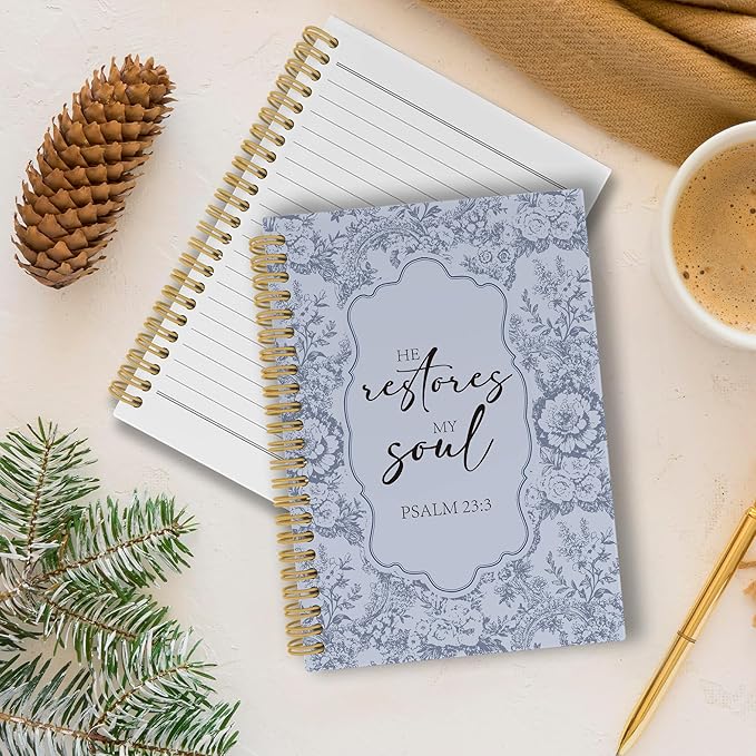 Pugwak Christian Journal Notebook - Black Bible Verse Religious Scripture Notebooks College Ruled for Work School, Gifts for Women, Office Supplies, Hardcover Spiral Notebook 5.5"x8.3"