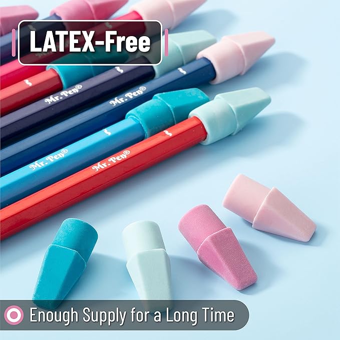 Mr. Pen- Pencil Erasers Toppers Bulk, 1000 Pack, Colorful, Latex Free, No Smudge, Mr Pen Erasers for Pencils