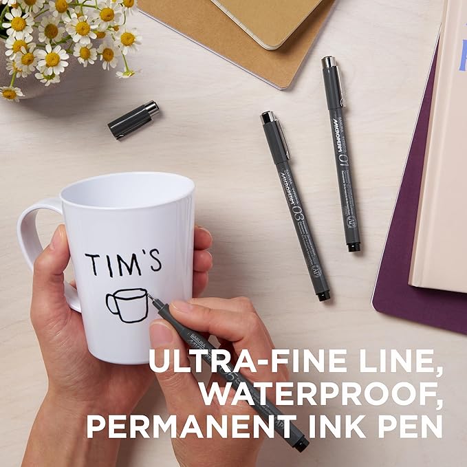 SAKURA 3-Piece Microperm Blister Card Ultra-Fine Point Pen Set, Black