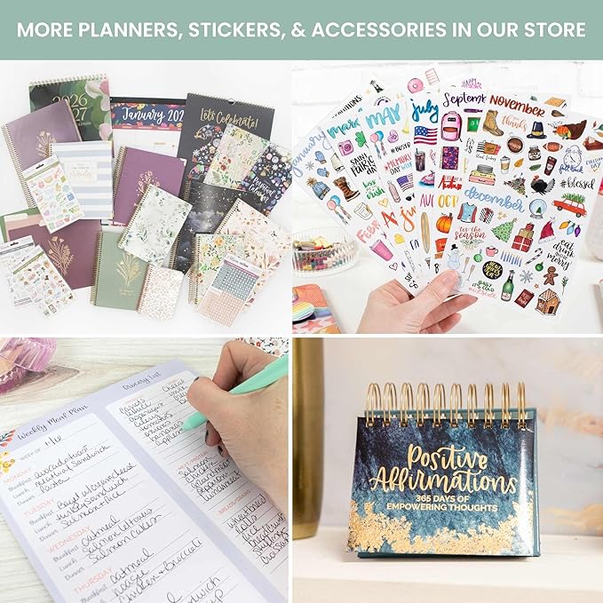 bloom daily planners 2026 Planner (January - December) Calendar Year Organizer - 5.5” x 8.25” - Weekly & Monthly Agenda Book with Stickers & Bookmark - Coastal Calm
