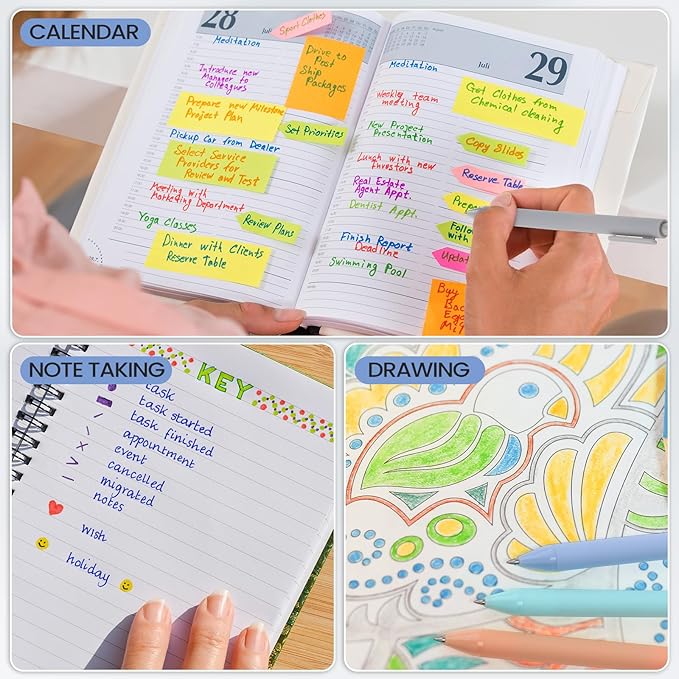 72 Pcs Colored Retractable Gel Pens Pastel 0.5mm Fine Point Cute Colorful Gel Ink Pens Quick Dry for Writing Drawing Journaling Note Taking Office Home(Classic Color)