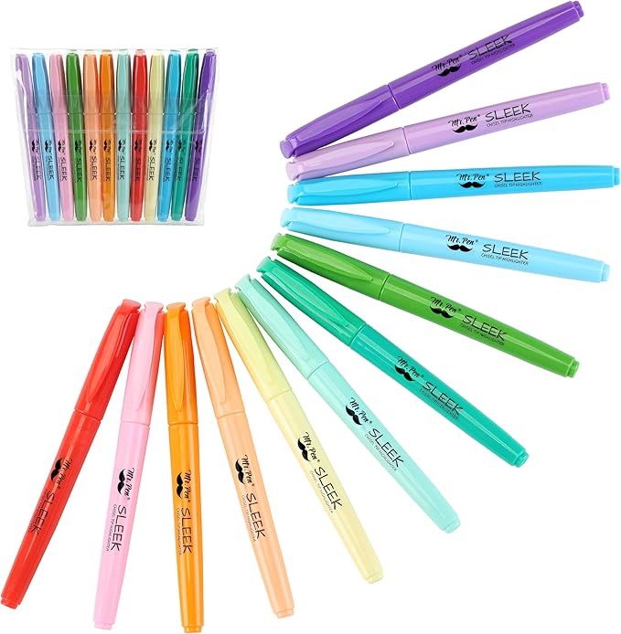 Mr. Pen- Pastel Highlighters, 12 Pack, Assorted Colors, Fast Dry, Highlighter, Set, Bible Journaling Highlighter, Marker